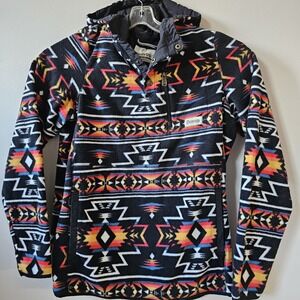 Dravus McKinley Hoodie Mens Size Large Aztec Geo Pattern Pullover Fleece Jacket